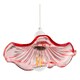 image 5 of Designer Ribbed Rose Pink Glass Pendant Shade with Wavy Ruffled Edge