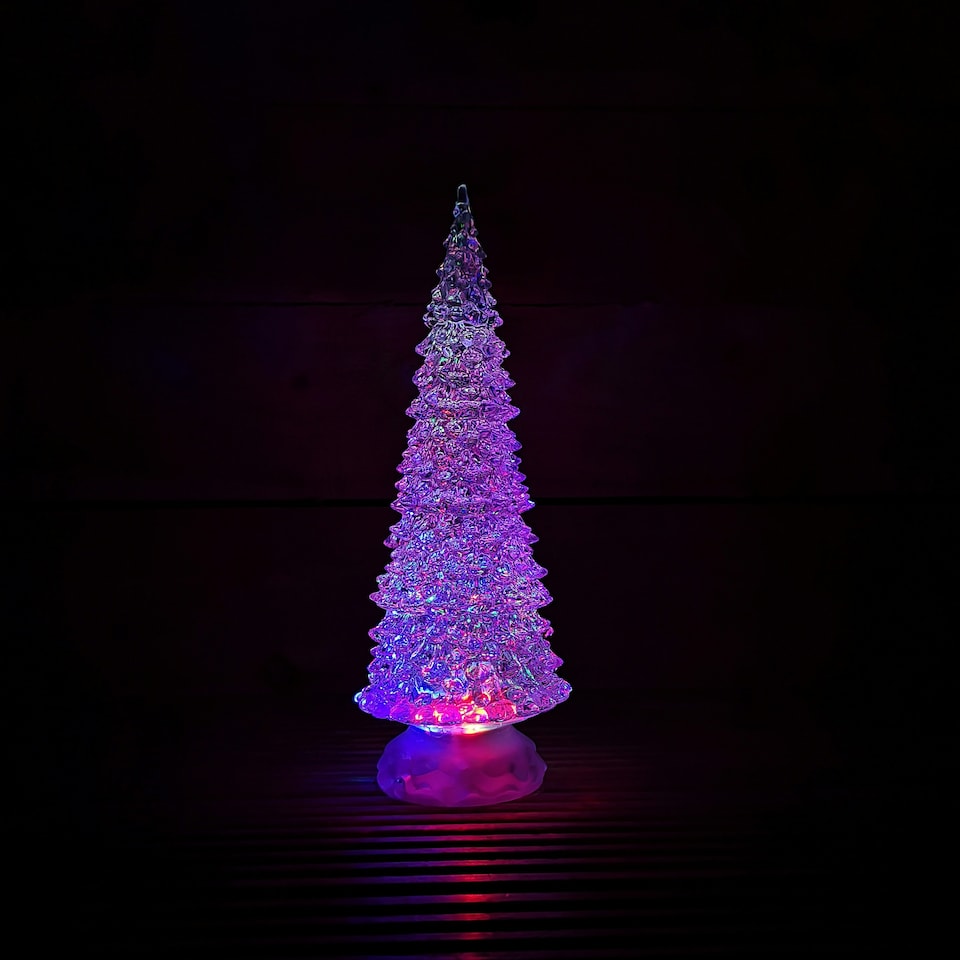 image 1 of 30cm Dual Power Water Spinner Christmas Tree with Timer & Colour Changing LED's