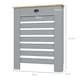 image 5 of HOMCOM Radiator Cover with Drawer, Horizontal Slatted Grill, Grey Painted MDF Wood Cabinet Shelf Heating Cover for Living Room Bedroom Hallway, Small