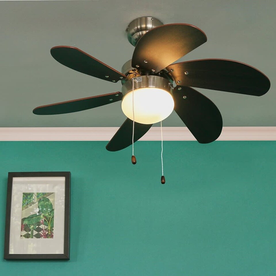 image 1 of ValueLights Typhoon 30 Inch Ceiling Fan with Light and Bulbs