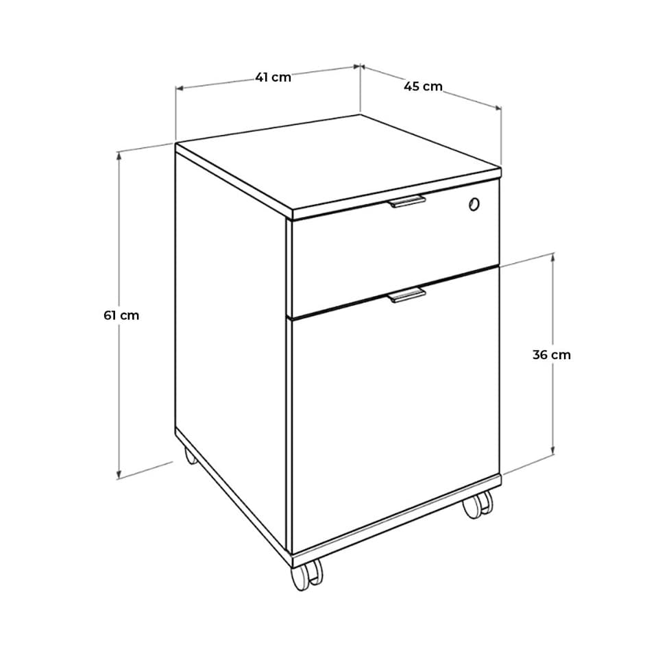 image 1 of Adore Rio Anthracite Grey Mobile Office Storage Cart With Lockable Drawer Grey