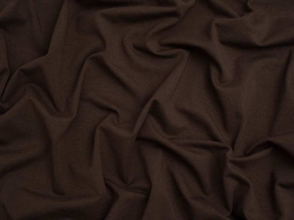 Minerva Core Range Brown Cotton Lycra Jersey Stretch Knit Fabric for Dressmaking, 150cm / 59" Wide - per metre