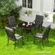 image 10 of Outsunny Set of 4 Garden Chair Cushions, Outdoor Seat Pads, Charcoal Grey 