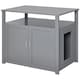 image 6 of PawHut Wood Cat Litter Box Enclosure Furniture w/ Adjustable Interior Wall Grey