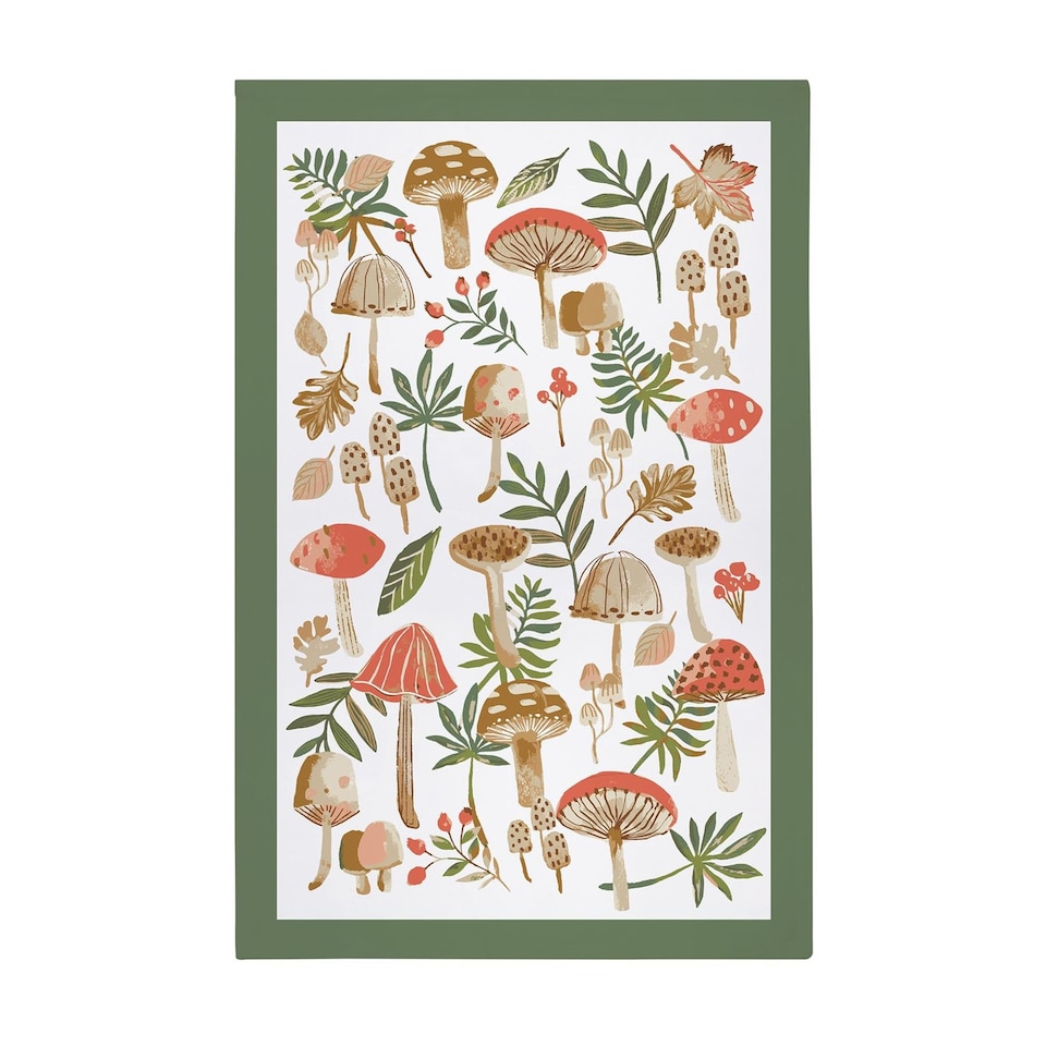 Ulster Weavers Mushrooms Tea Towel - Cotton Green