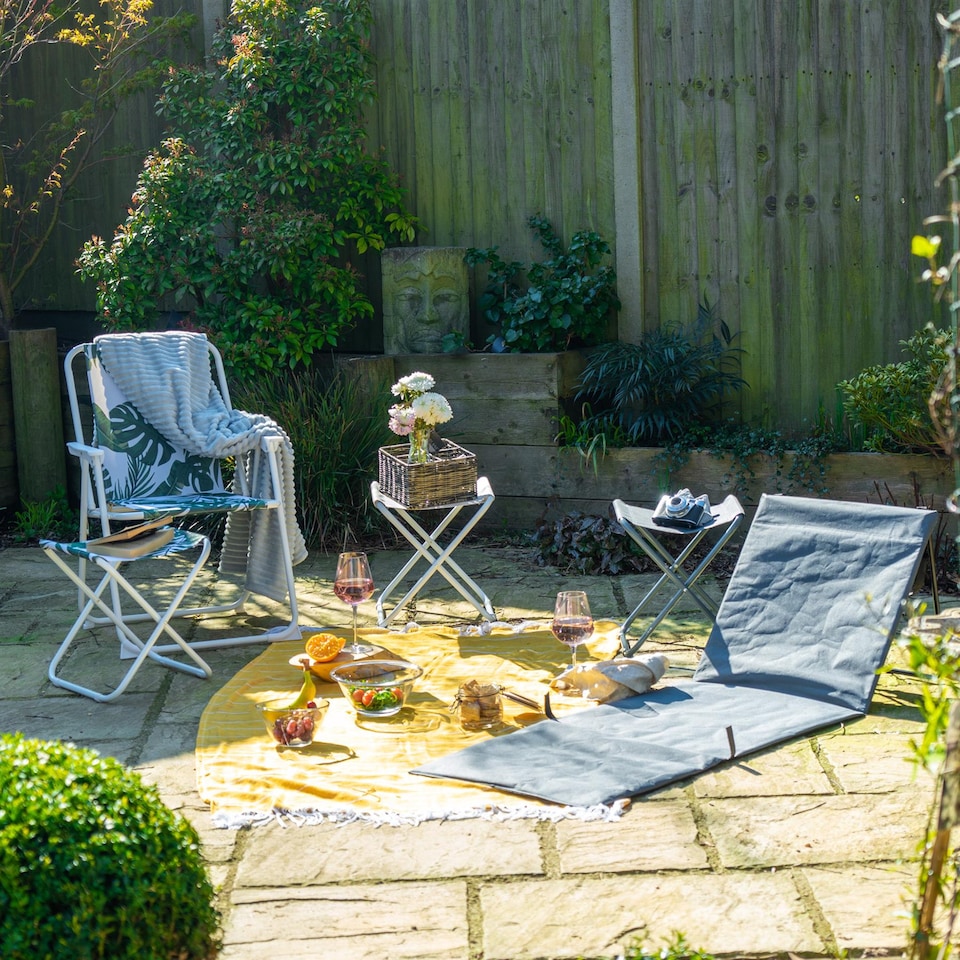 image 1 of Harbour Housewares Classic Folding Stool - Grey | Grey | Noir