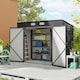 image 2 of Outsunny 8 x 4FT Garden Shed, Galvanised Metal Shed, Easy to Assemble, Outdoor Tool Storage Shed with Pent Roof, Lockable Door and 2 Vents, Grey