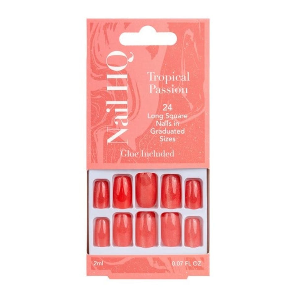 image 1 of Nail HQ Square Tropical Passion Nails (24 Pieces)