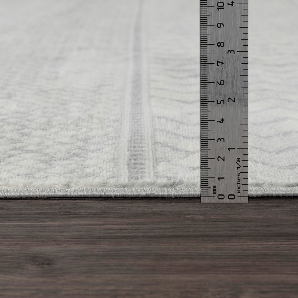 image 1 of LIVABLISS Monaco-Geometric Rug 80 x 220 cm | Grey Ivory
