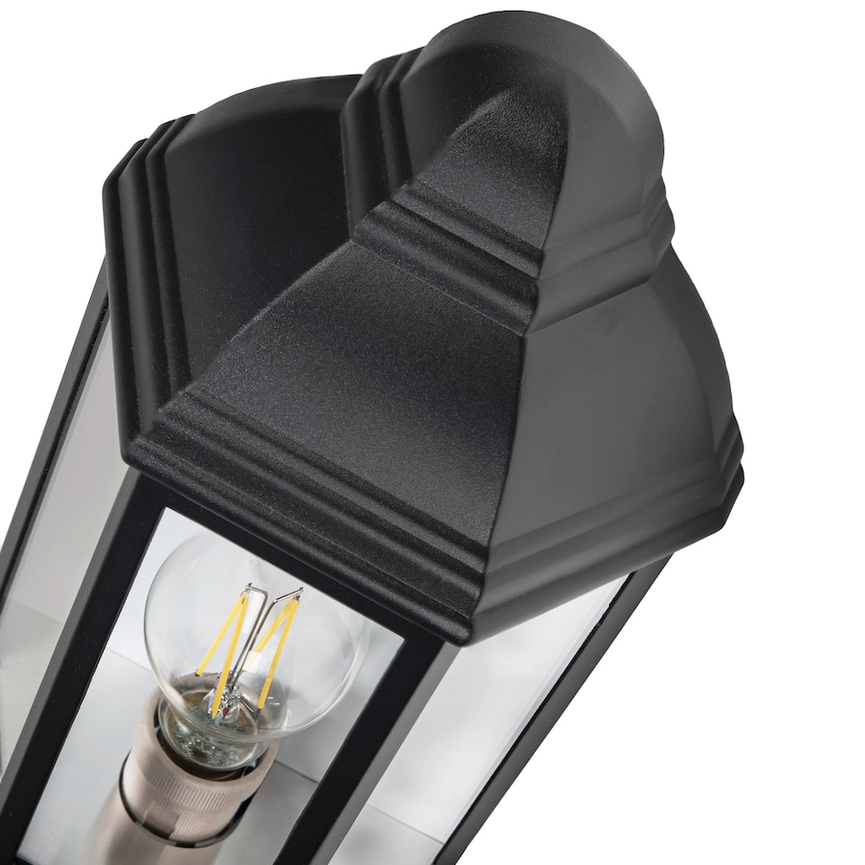 image 1 of Traditional PIR Sensor Outdoor Wall Light with Matt Black Metal Die-Cast Frame | Black