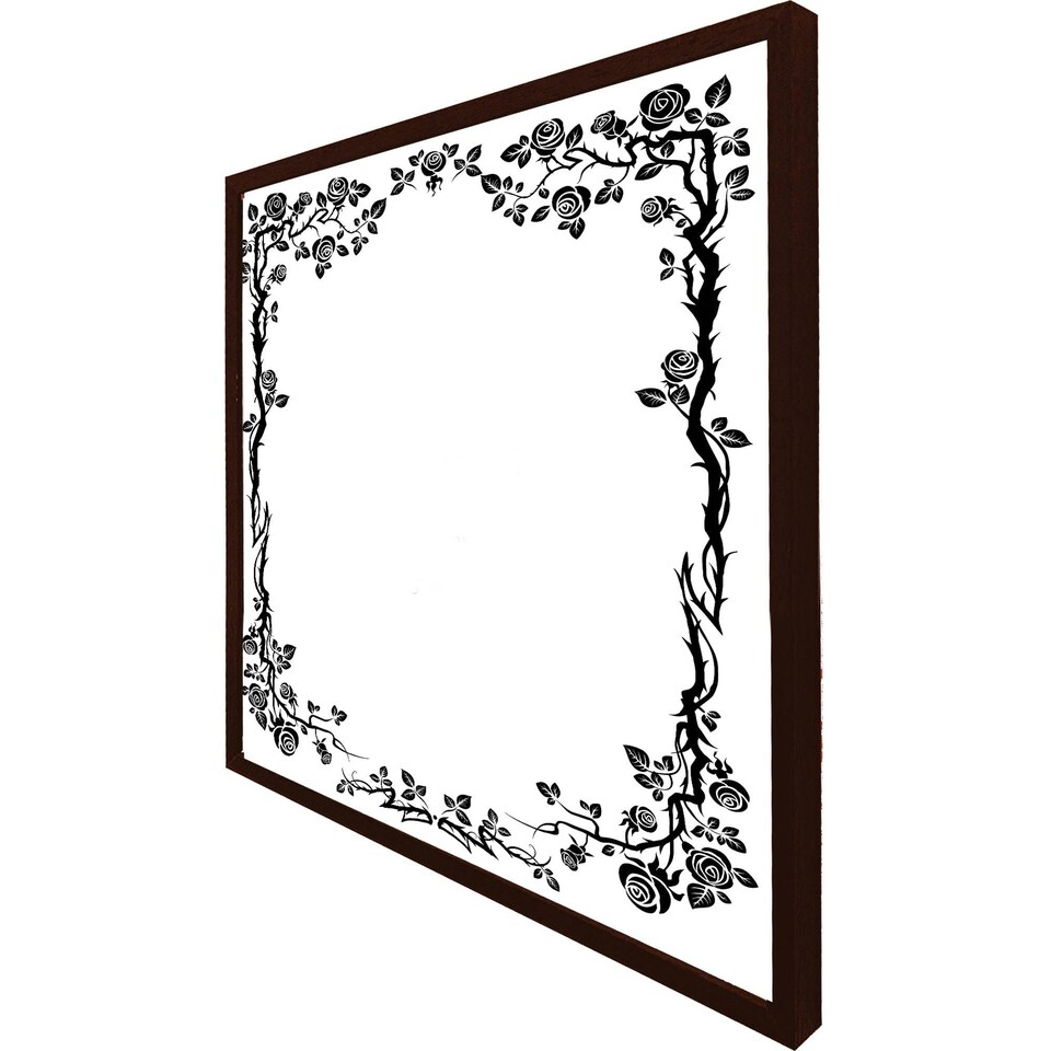 image 1 of Rose & vine silhouette (Picture Frame) Brown | M