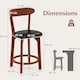 image 10 of COSTWAY Bar Stools Set of 2 Upholstered Kitchen Stools 60cm Brown