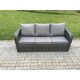image 4 of Fimous 11 Seater Wicker PE Rattan Sofa Set Outdoor Patio Garden Furniture with 2 Reclining Chairs Coffee Table Side Table 3 Footstools Dark Grey Mixed