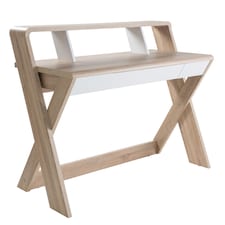 Aspen Desk with Drawer in Light Oak Look / White