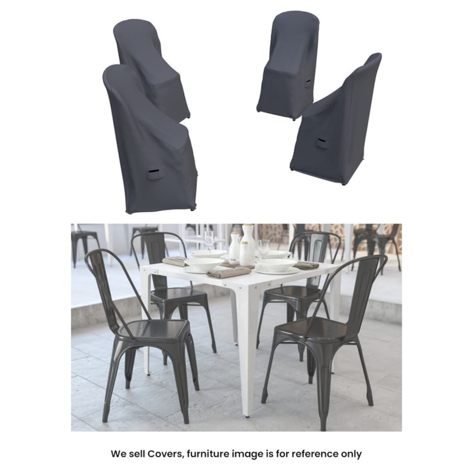 image 1 of Covers and all Hucheson Patio Dining Chair Covers Set of 4 Water-Repellent UV-Resistant Polyester for Outdoor Bistro Chairs, 18 W x 20 D x 33 H x