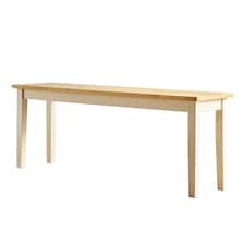 Furniturebox Tenby Solid Wood Cream and Oak Large Dining Bench