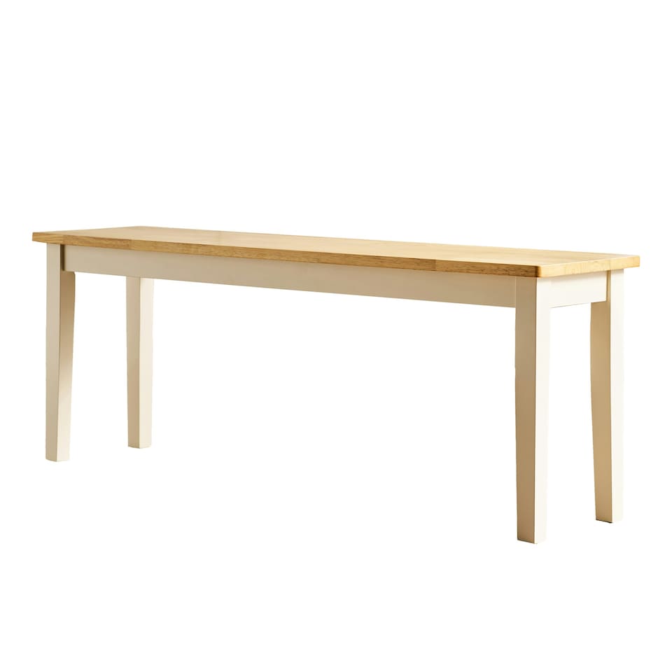 image 1 of Furniturebox Tenby Solid Wood Cream and Oak Large Dining Bench