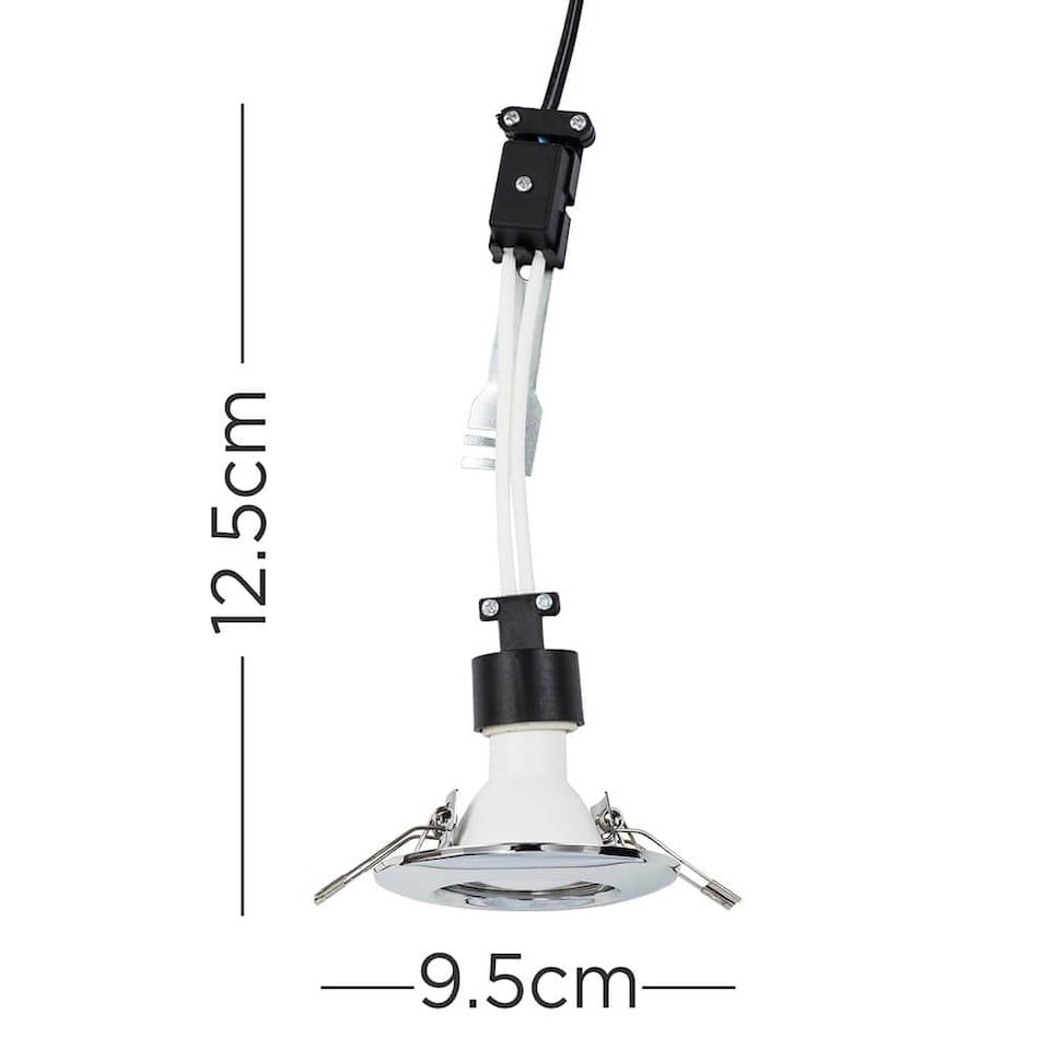 image 1 of ValueLights 6 Pack Fixed Chrome Downlights Warm White Bulbs | Chrome