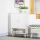 image 2 of HOMCOM Modern Shoe Cabinet Storage Organizer w/ Doors and Shelves for Entryway