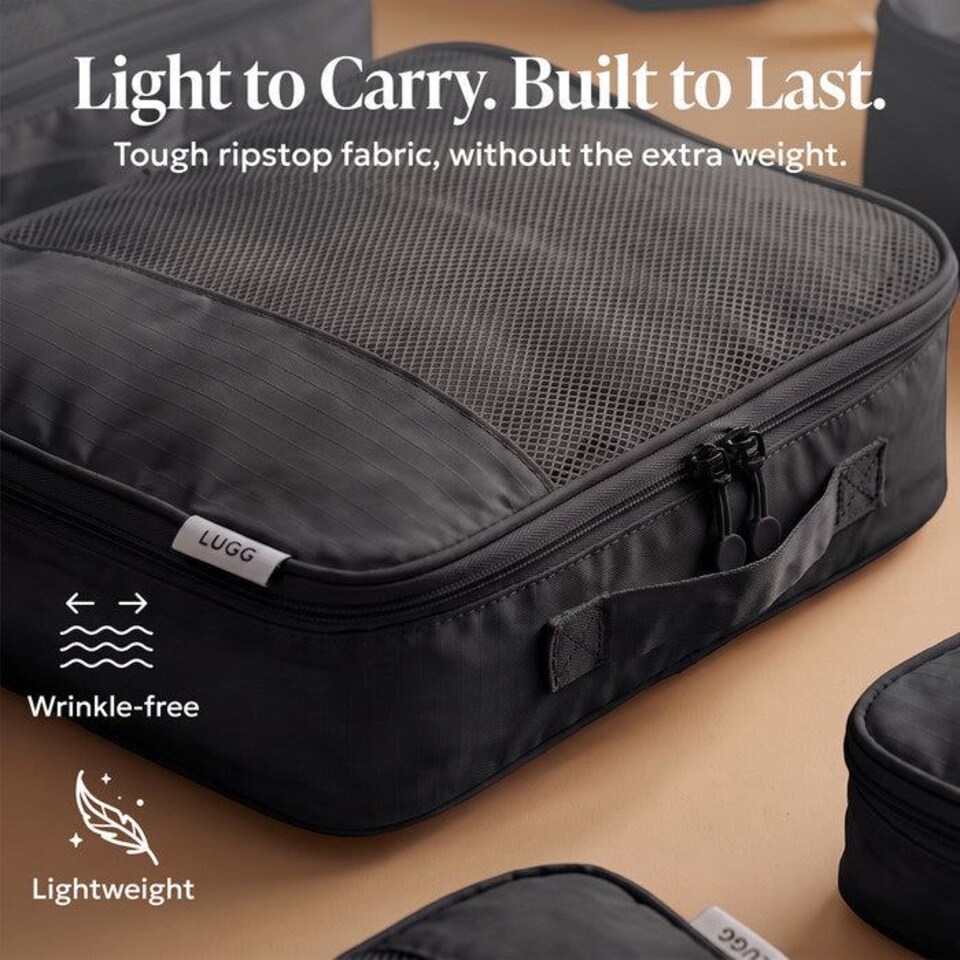 image 1 of Lugg Compression Packing Cubes 8 Piece Travel Suitcase Organiser Set