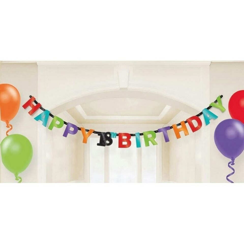 Amscan Foil Letter 18th Banner - Multicoloured - One Size