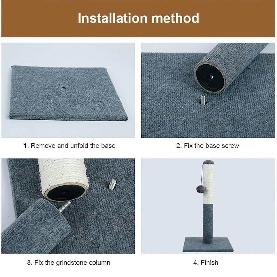 image 1 of Living and Home Cat Scratching Post with Hanging Ball for Indoor Cats