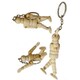 image 4 of 3 x 2.5" Keyring Wooden Lay Manikin for Artists - Male Art Figure Craft Moveable Key Ring