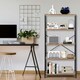 image 3 of COSTWAY 5-Tier Bookshelf Wood Bookcase Display Rack Grey Grey