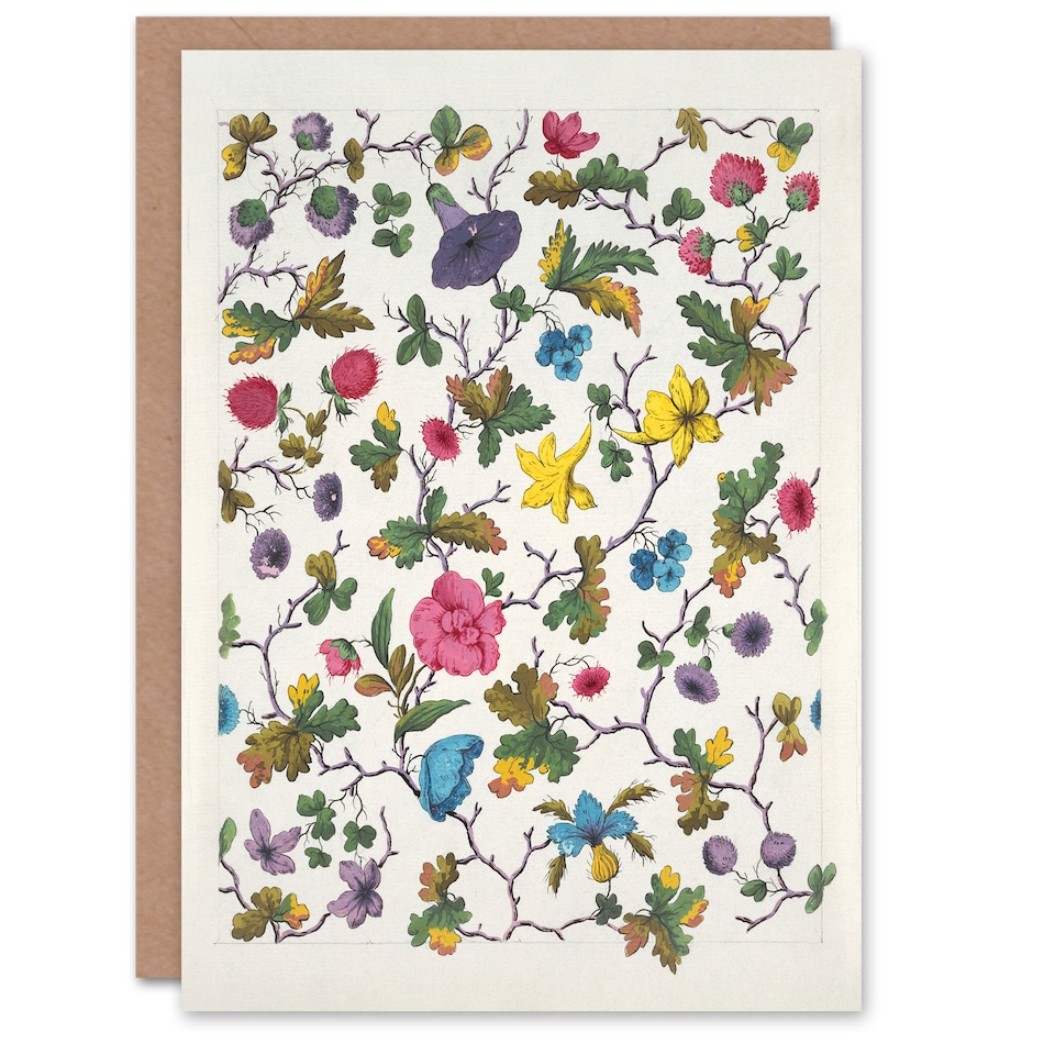 image 1 of Louis Albert DuBois Floral Design For Textile Art Greeting Card