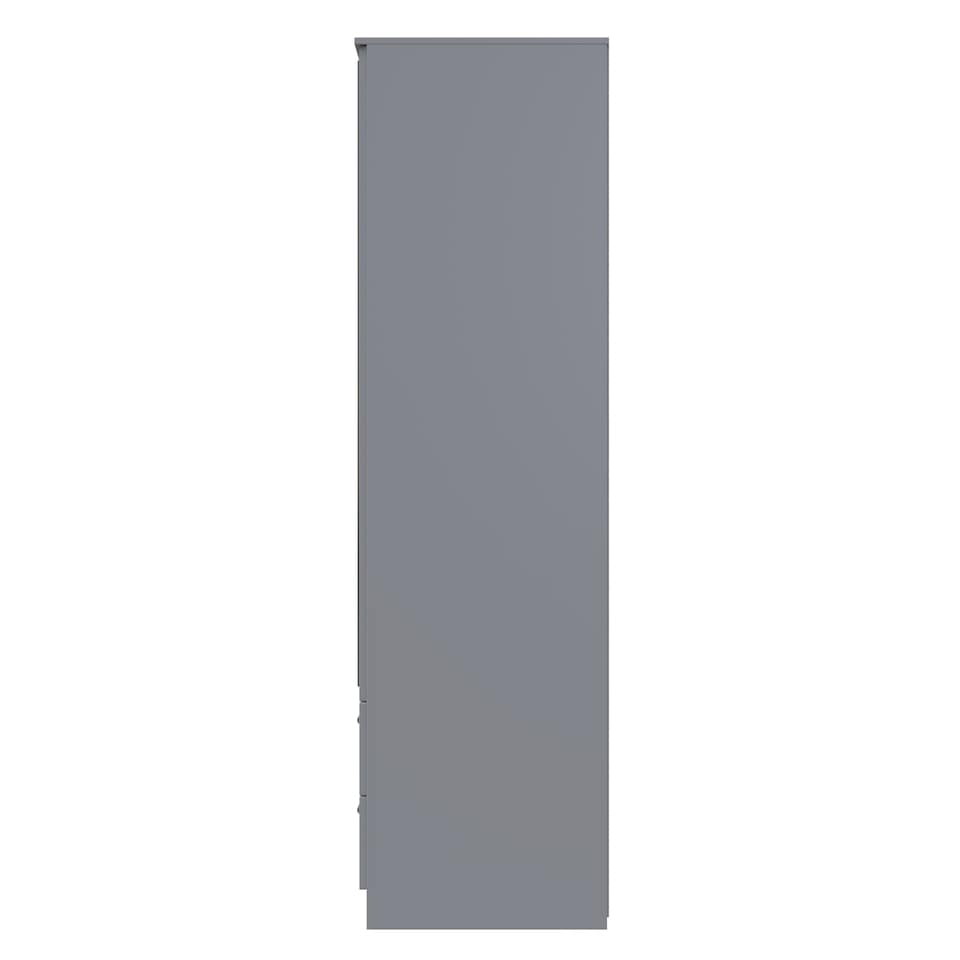 image 1 of Trent 2 Drawer Double Mirrored Wardrobe in Dusk Grey (Ready Assembled) | Grey | Dusk Grey