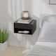 image 7 of HOMCOM Floating Nightstands Set of 2, Bedside Table w/ Drawer and Open Shelf