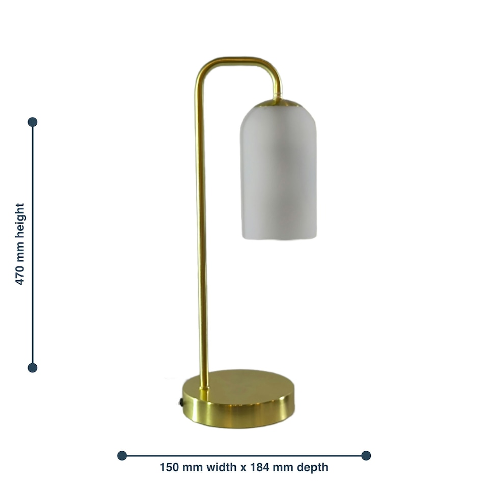 image 1 of Victoria - Satin Brass Touch Lamp with Frosted Glass Shade Bronze | White