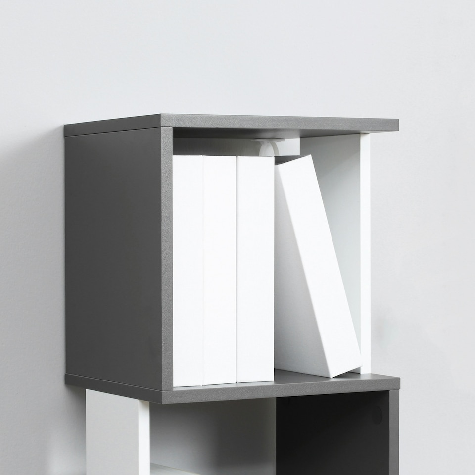 image 1 of HOMCOM 5-Tier Bookshelf Freestanding Bookcase Storage Shelves, White