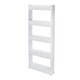 image 8 of 5 Tier Slim Slide Out Kitchen Trolley Storage Shelf & Organizer Rack White | White