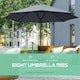 image 3 of Outsunny Outdoor Market Table 3(m) Parasol Umbrella Sun Shade with 8 Ribs, Grey