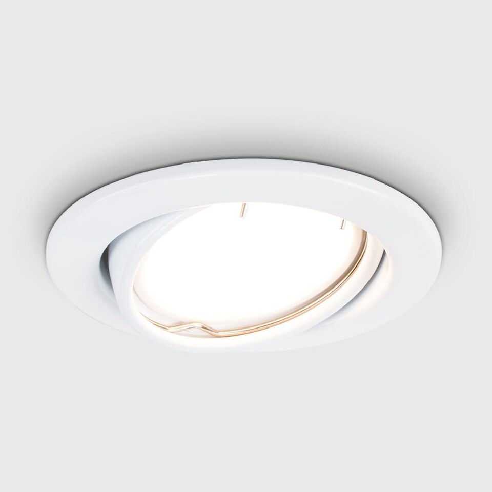 image 1 of ValueLights Downlight Tiltable Fire Rated White Ceiling Light Fitting Single Pack