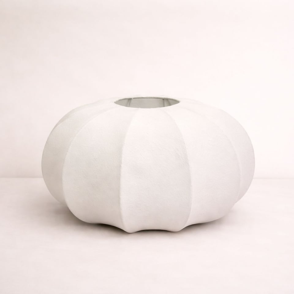 image 1 of CGC Lighting Natalia Cloud Dancer White Oval Distressed Silk Lampshade