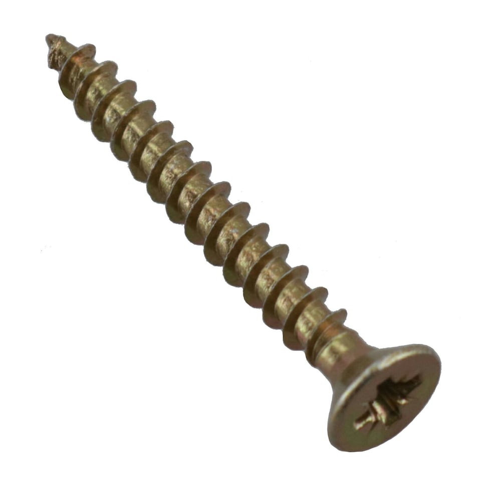 image 1 of 3mm x 25mm Countersunk Wood Chipboard Screw Fasteners PZ1 Drive 130pc