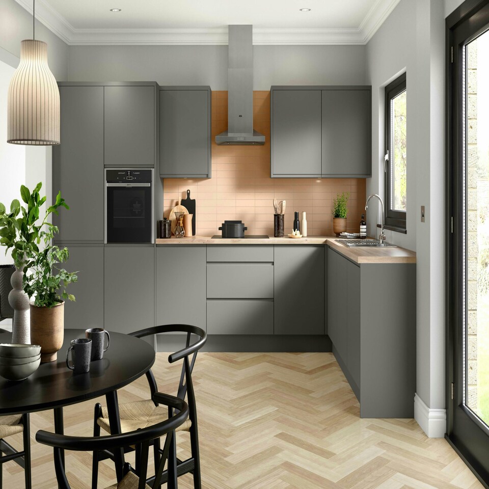 image 1 of 3 Drawer Base Unit 500mm w/ J-Pull Cabinet Door - Ultra Matt Dust Grey Grey | Ultra Matt Dust Grey
