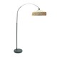 image 3 of ValueLights Louis Black Arched Curved Floor Lamp with Natural Rope Pendant Lamp Shade and LED Bulb
