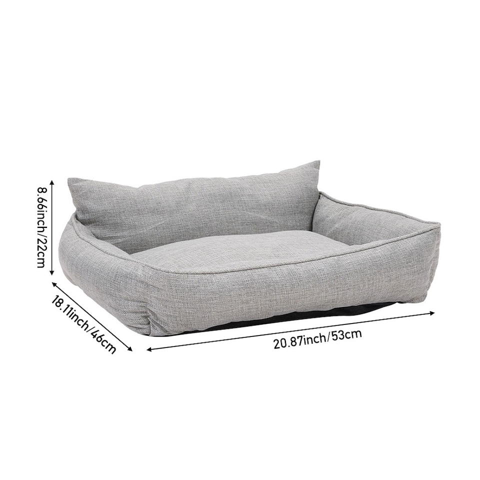 image 1 of Living and Home Cozy Sofa-Style Pet Bed — Soft, Supportive & Stylish | Grey | One Size