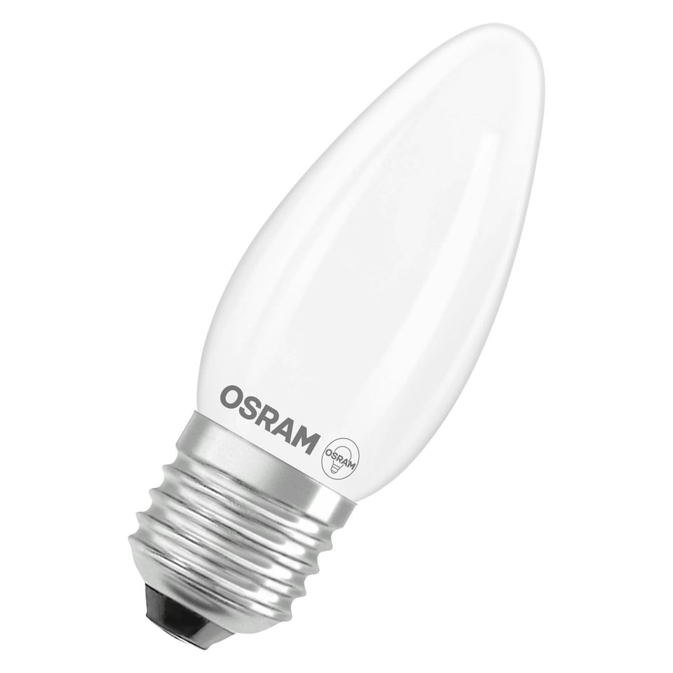 image 1 of Osram LED Lamp Star Light Bulb Candle Shape B25 Filament E27 Frosted 6 Pack