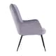 image 2 of Vera Velvet Occasional Living Room Modern Accent Chair (Grey)