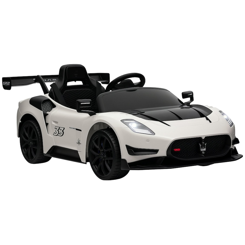 image 1 of AIYAPLAY Maserati GT2 Licensed 12V Electric Ride on Car w/ Remote, White