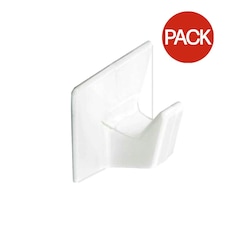 Securit Self Adhesive Cup Hooks (Pack of 4) - White - One Size