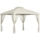 image 1 of Outsunny 3 x 3 m Metal Gazebo Garden Pavillion Double Roof Outdoor Canopy Shelter with Mesh Sidewalls Cream White