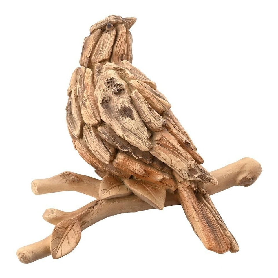 image 1 of Naturecraft Resin Driftwood Collection Sitting Bird Wall Art Brown