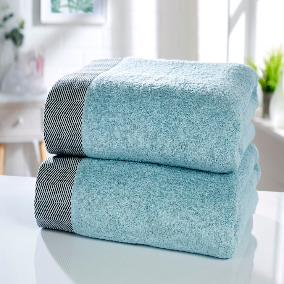 Tidal Towel 550GSM Cotton 2 Piece Bath Sheet (90x140 cm) | Blue | Bath sheet | 1