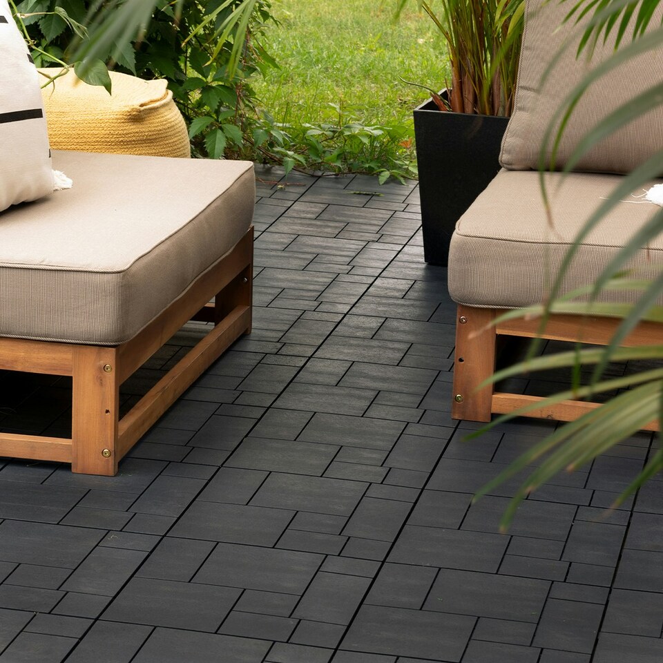image 1 of Pallet Offer - Mosaic Composite Interlocking Decking Tiles - 630pcs Grey | Dark Grey | 630pcs