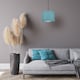 image 5 of Contemporary and Sleek 12 Inch Teal Linen Fabric Drum Lamp Shade 60w Maximum | Blue | Teal | 1